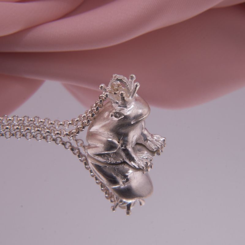 Anhänger Froschkönig Silber massiv